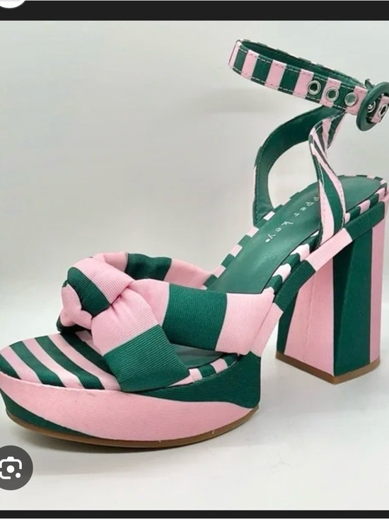 Striped pink and green heels size 5/5.5
